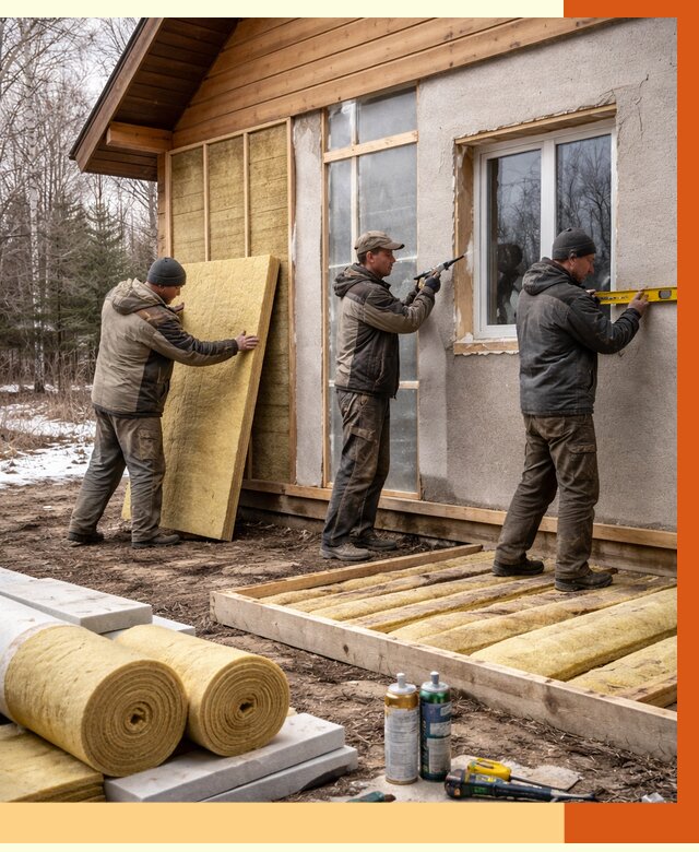 Утепление дачного дома в Светлограде от 4825 руб/м2 — недорого | ТепломастерСвт