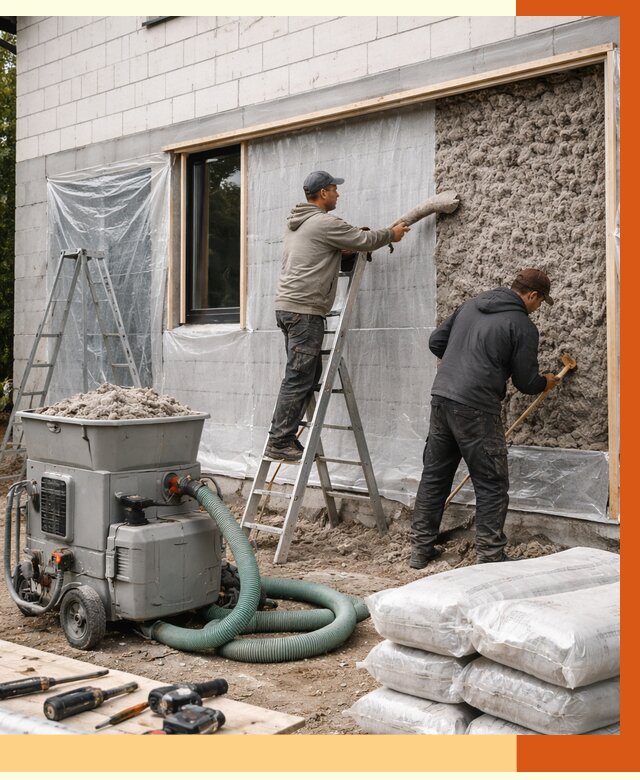 Утепление дома из газобетона эковатой в Светлограде от 4571 руб./м2 | ТепломастерСвт
