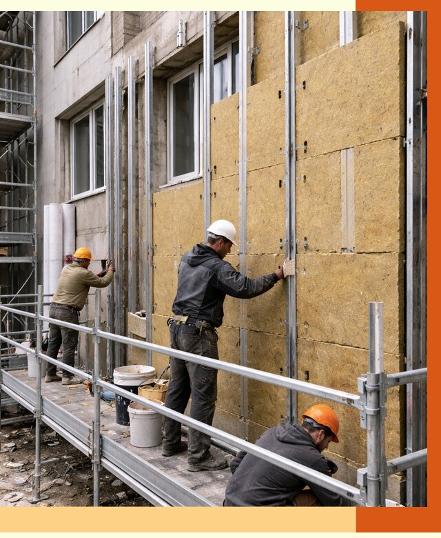 Утепление вентилируемого фасада в Светлограде от 5688 руб/м2 — монтаж и утепление вентфасад | ТепломастерСвт